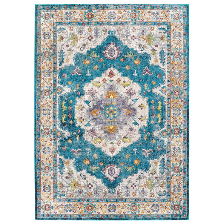 Blue Ivory Yellow Orange / 4x6