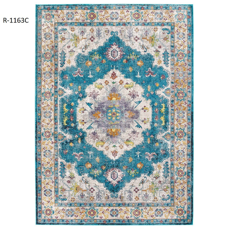 Blue Ivory Yellow Orange / 5x8