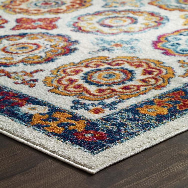 Ivory Blue Red Orange Yellow / 5x8