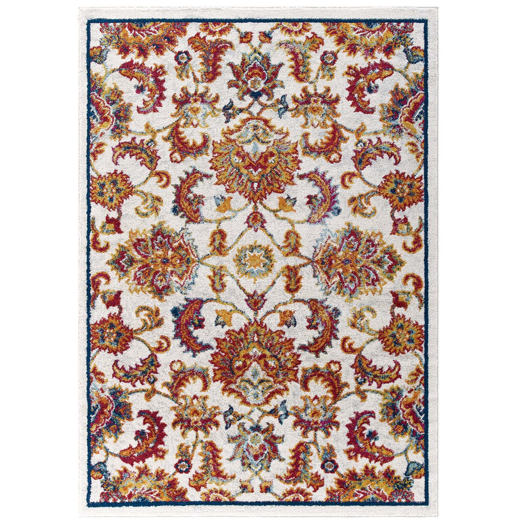 Ivory Blue Orange Yellow Red / 5x8