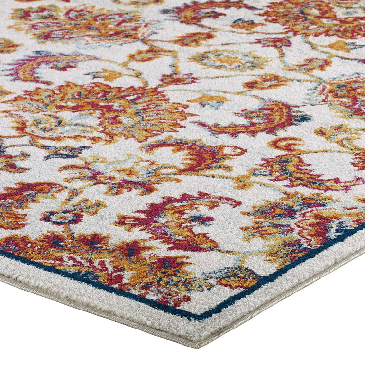 Ivory Blue Orange Yellow Red / 5x8