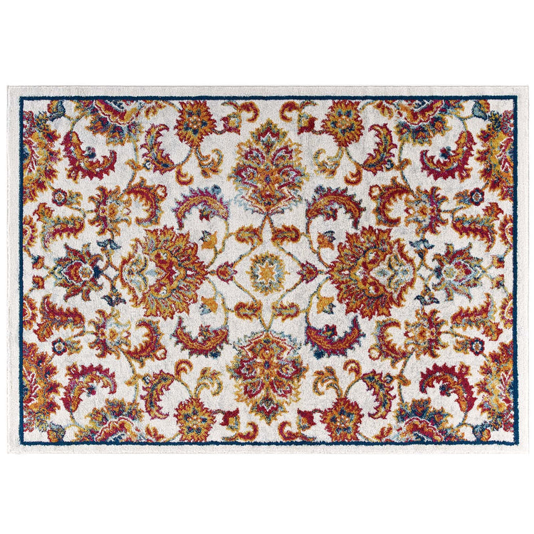 Ivory Blue Orange Yellow Red / 8x10