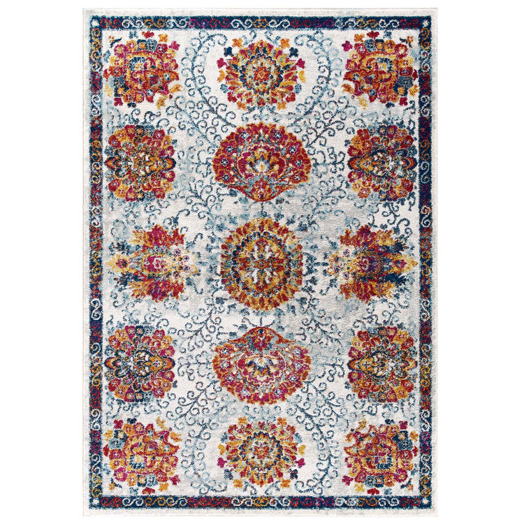 Ivory Blue Red Orange Yellow / 5x8