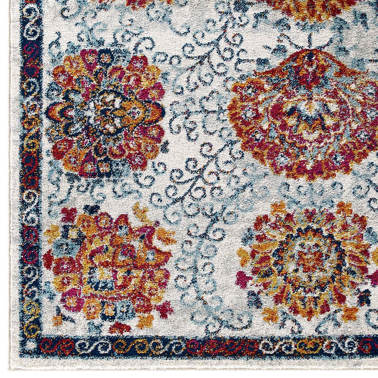 Ivory Blue Red Orange Yellow / 5x8
