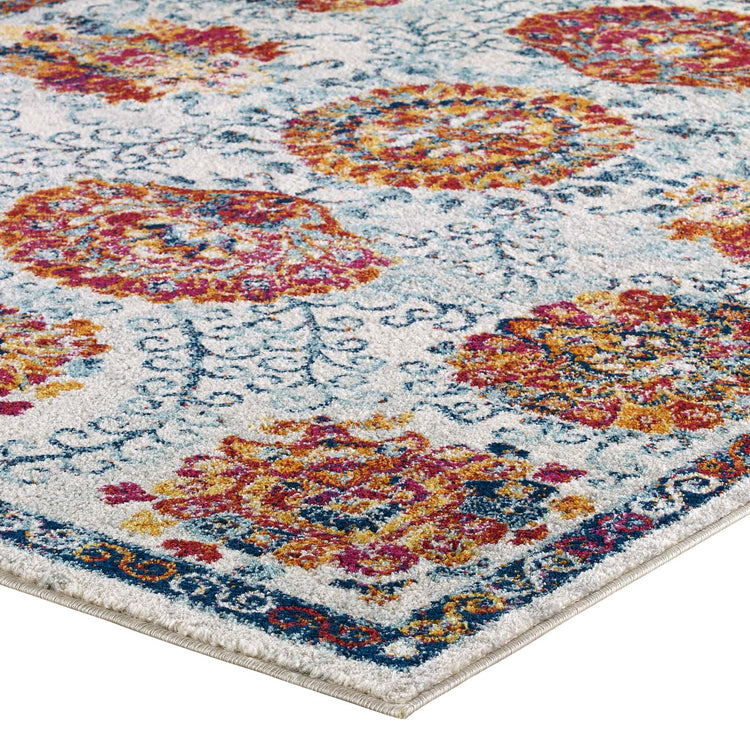 Ivory Blue Red Orange Yellow / 5x8