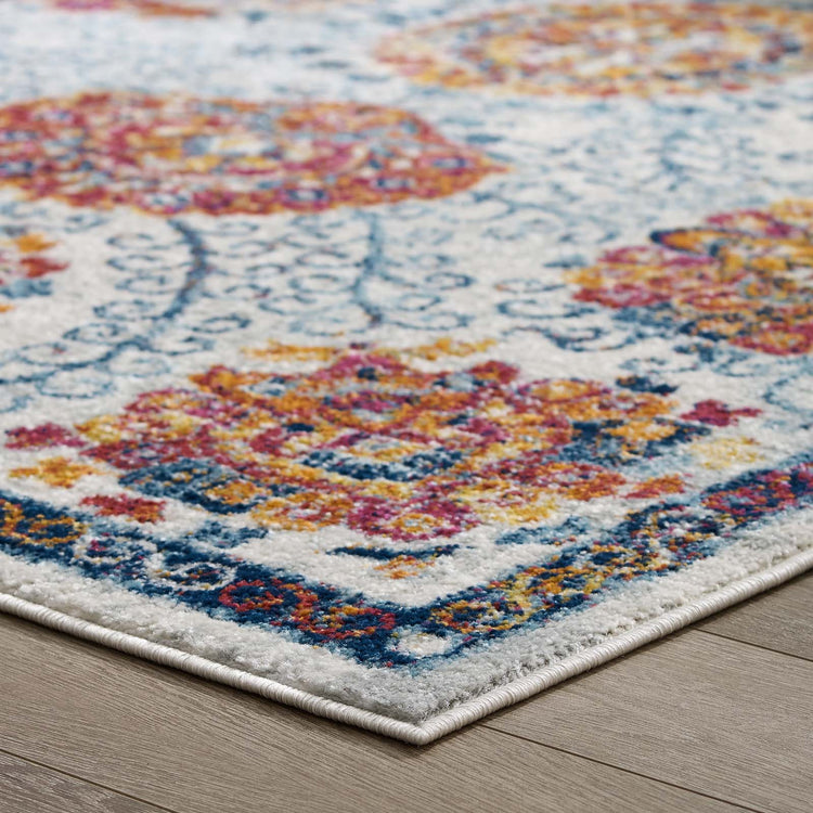 Ivory Blue Red Orange Yellow / 5x8
