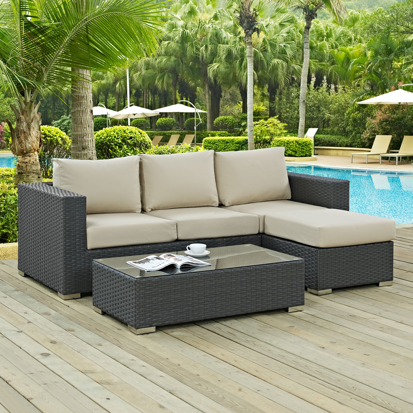 Sojourn 3 Piece Outdoor Sectional Set
