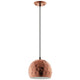 Dimple 10" Half-Sphere Rose Gold Pendant Light