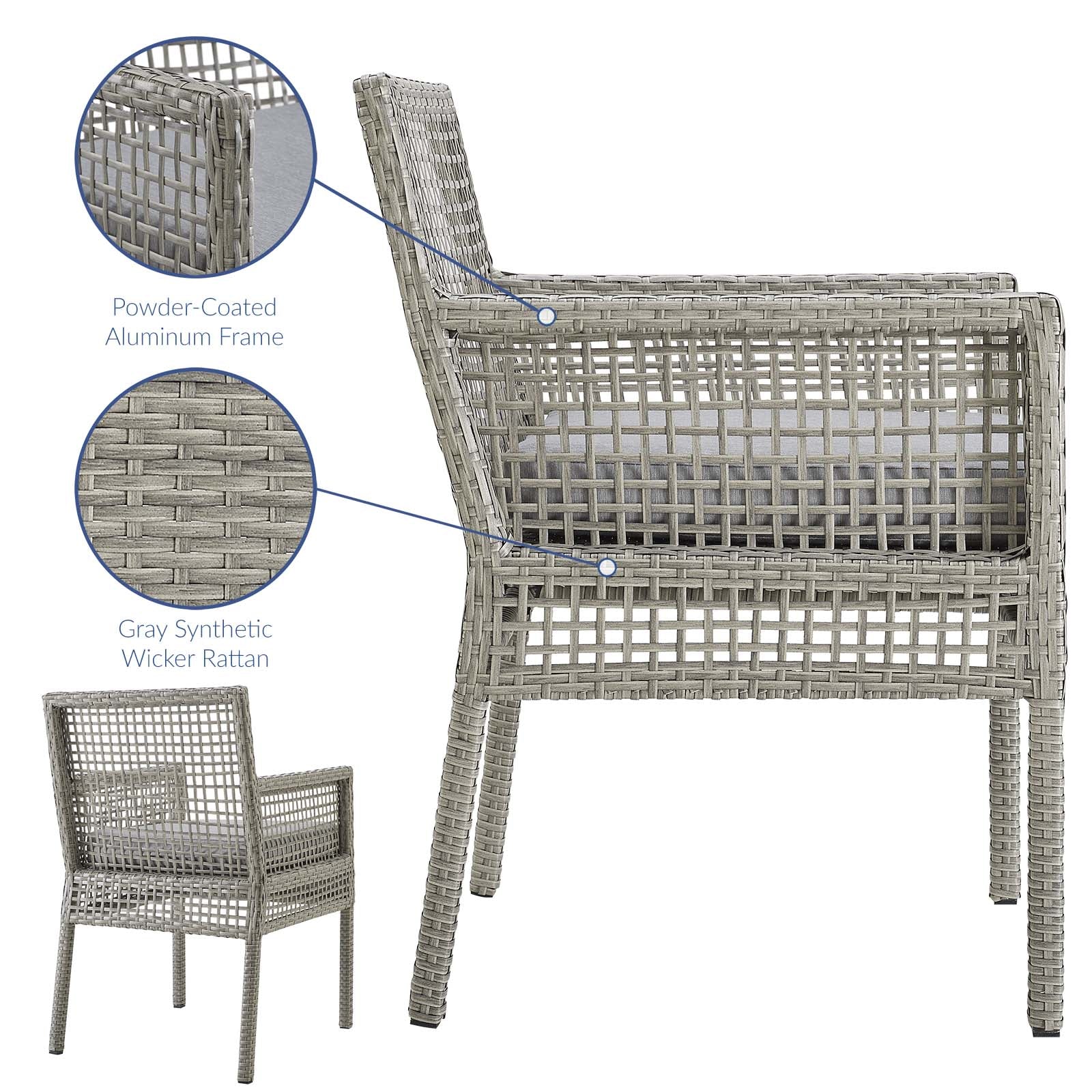 Aura Outdoor Patio Wicker Rattan Loveseat in Gray and White by Modway Aura Outdoor Patio Wicker Rattan Loveseat in Gray and White by Modway