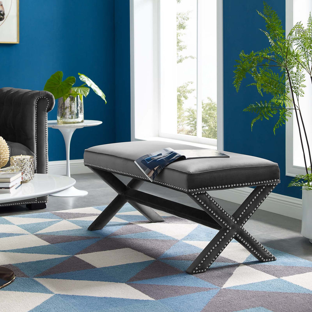 Colvent Bench Rivet Performance Velvet Bench – Modway