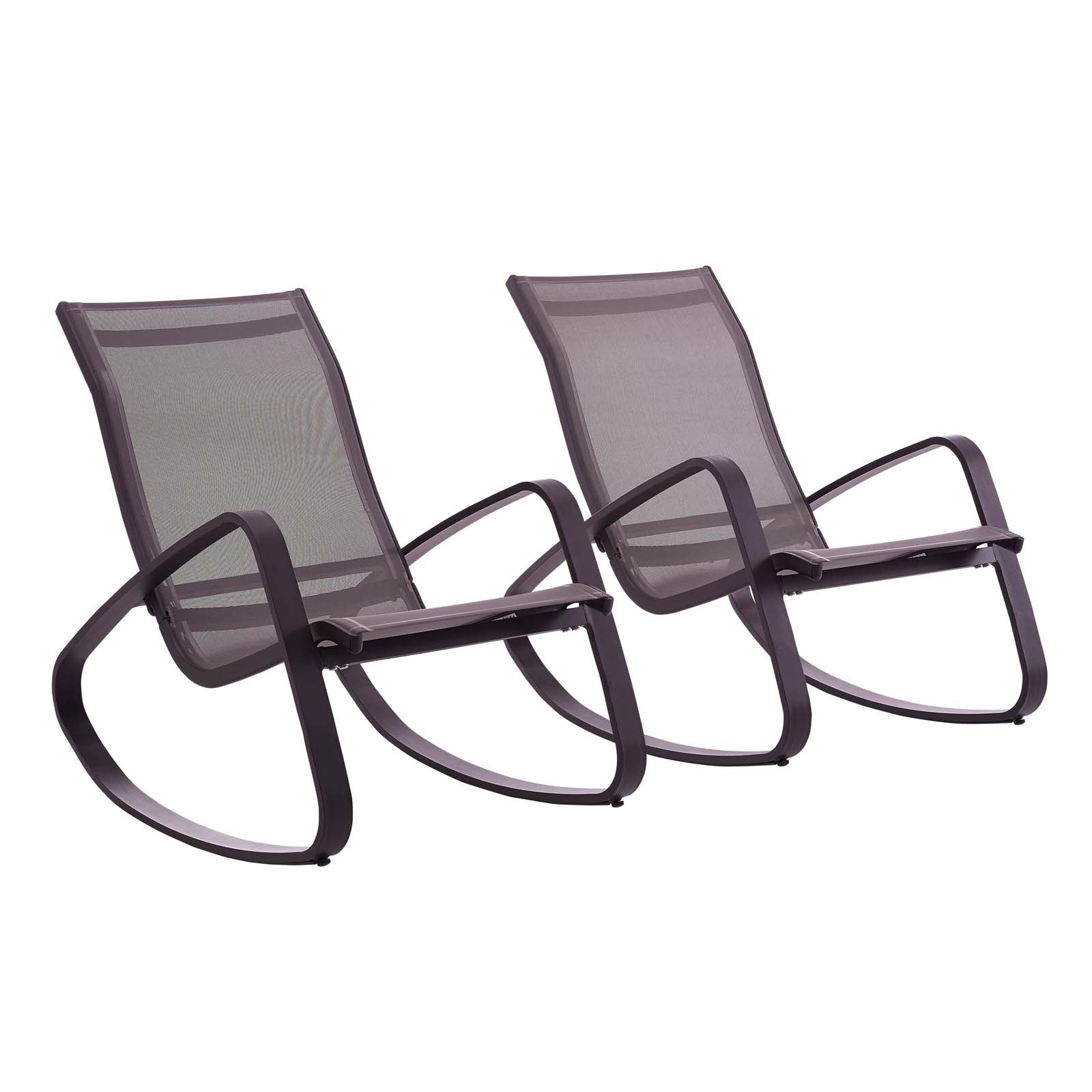 Traveler Rocking Lounge Chair Outdoor Patio Mesh Sling Set of