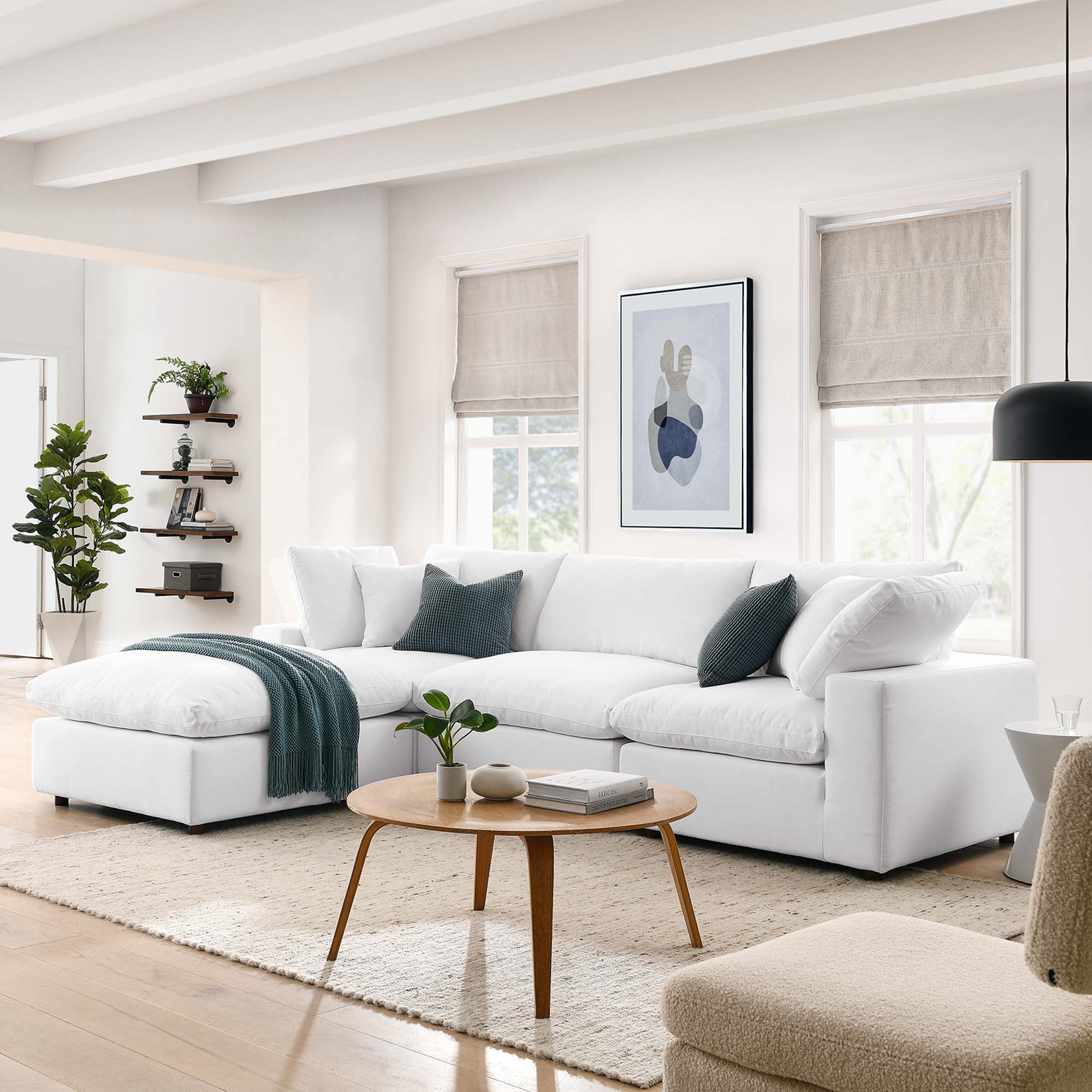 Commix 4 Piece Down Filled Overstuffed Sectional Sofa Set – Modway