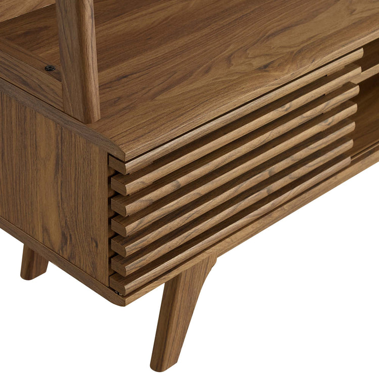 thumbnail image 2 of Modway Render 59-Inch TV Stand In Walnut Wood Finish – Modern Media Console With 2 Sliding Doors & 1 Drawer For Living Room 2 of 6
