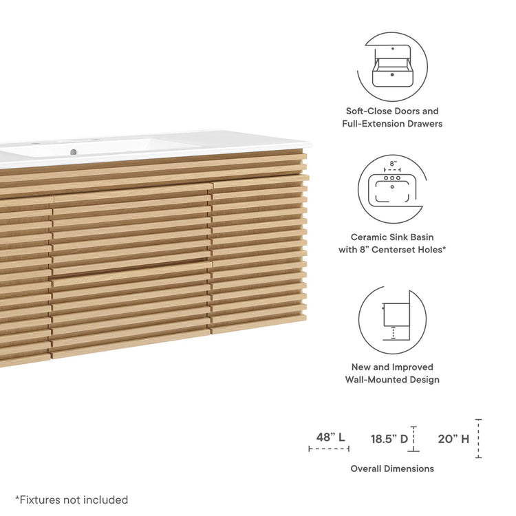 Oak White / 48" Single