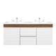 White Walnut White / 48" Double