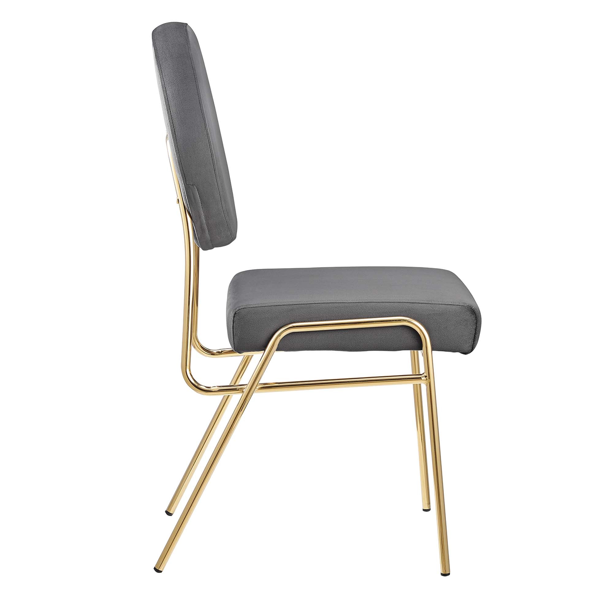 Craft Performance Velvet Dining Side Chair by Modway - Gold Gray - Thumbnail 5