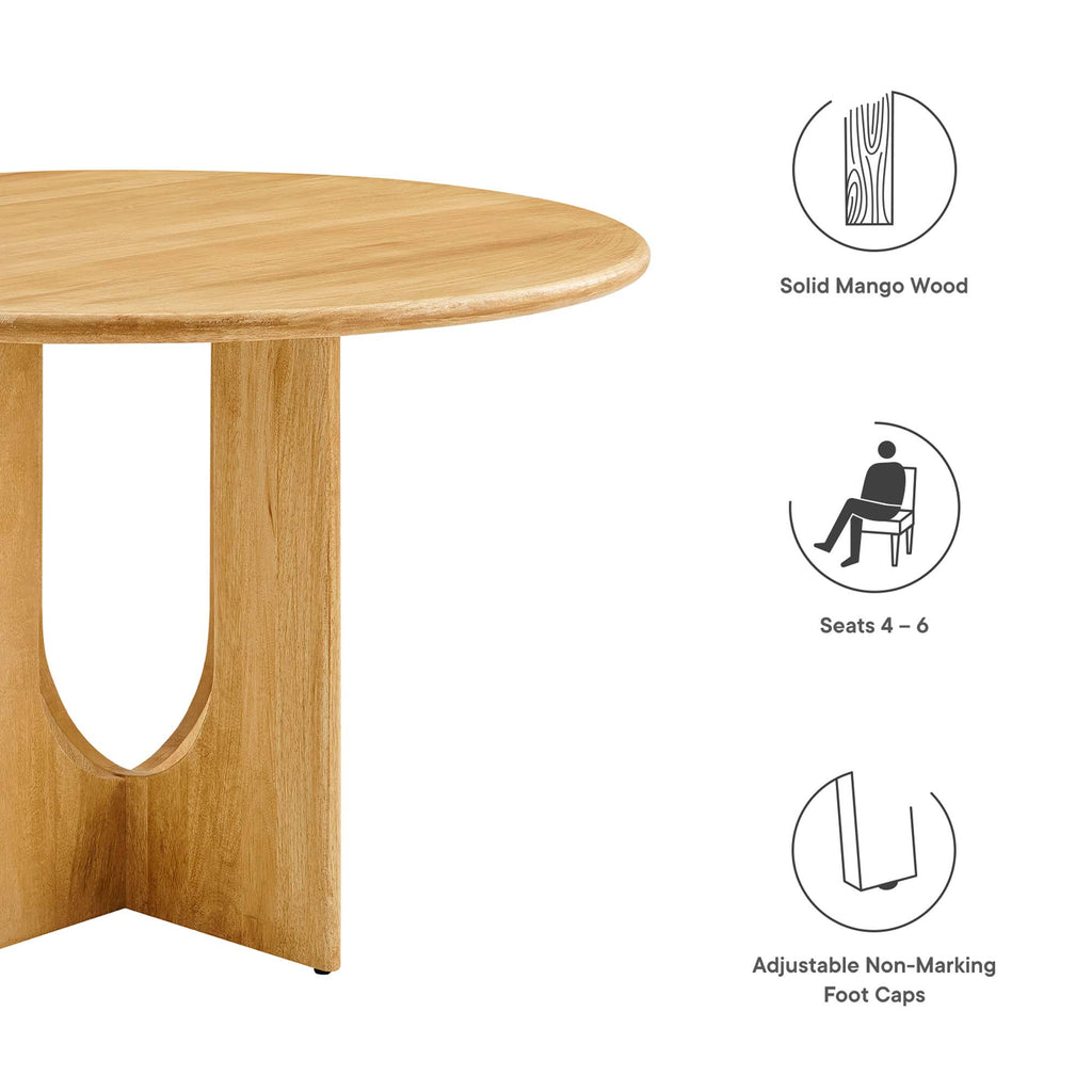Modway Rivian Mango Wood Round Walnut-Versatile End Living Room or Bedroom, Ideal as a Small Accent, Modern Side, Elegant Bedside Table main image 0