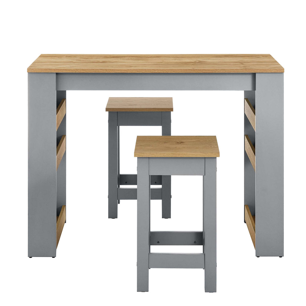 Galley 3-Piece Kitchen Island and Stool Set – Modway