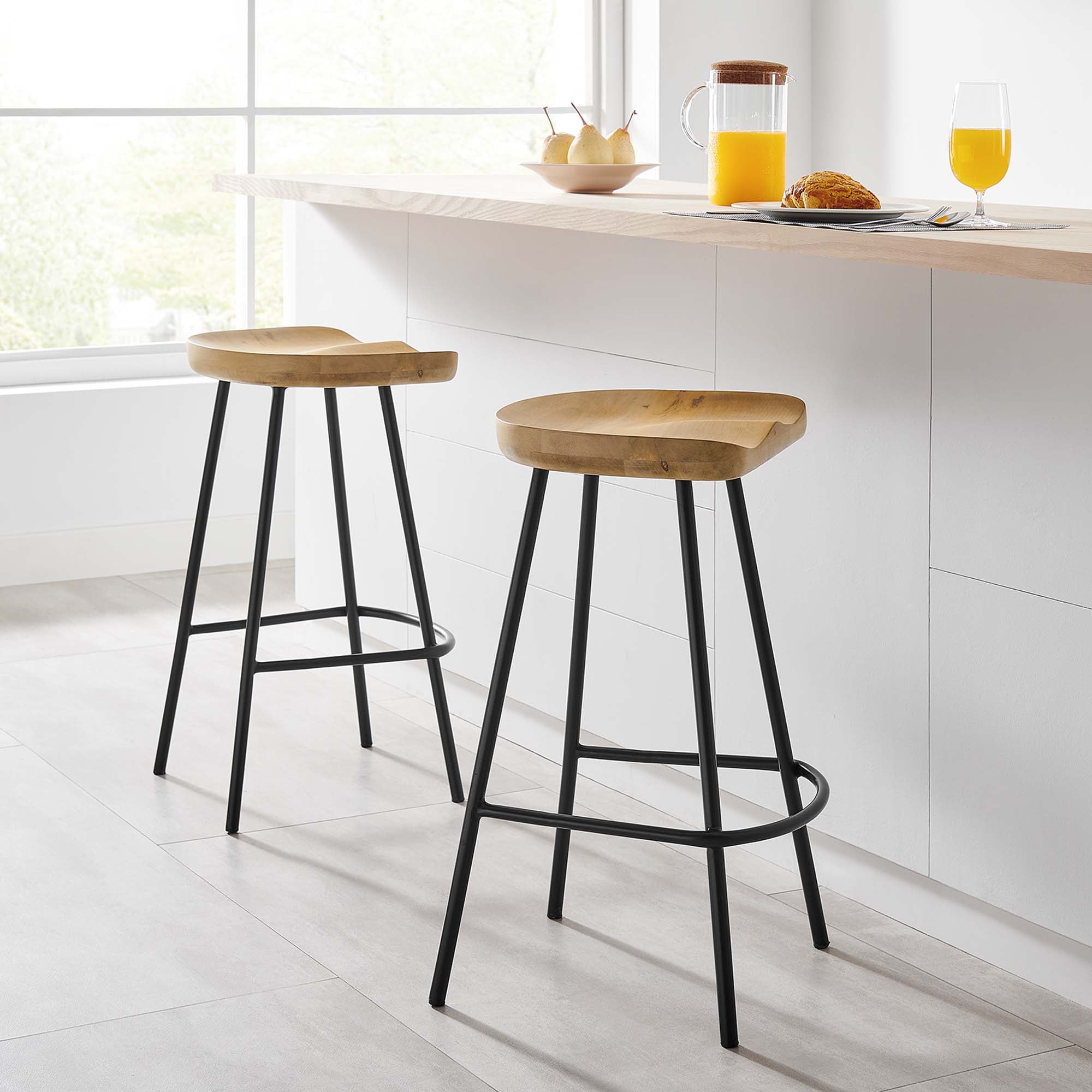 Concord Backless Wood Counter Stools Set of