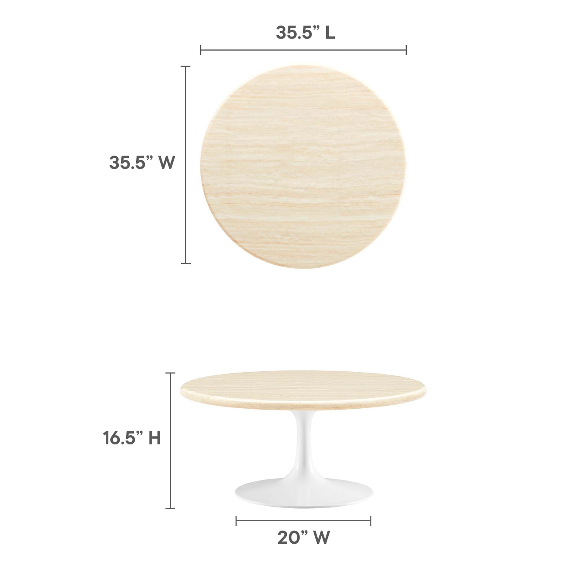 White Travertine / 36"