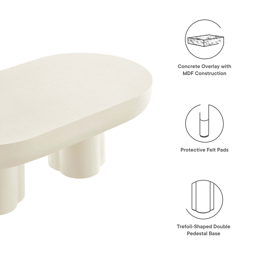 Caspian Oval Concrete Coffee Table – Modway