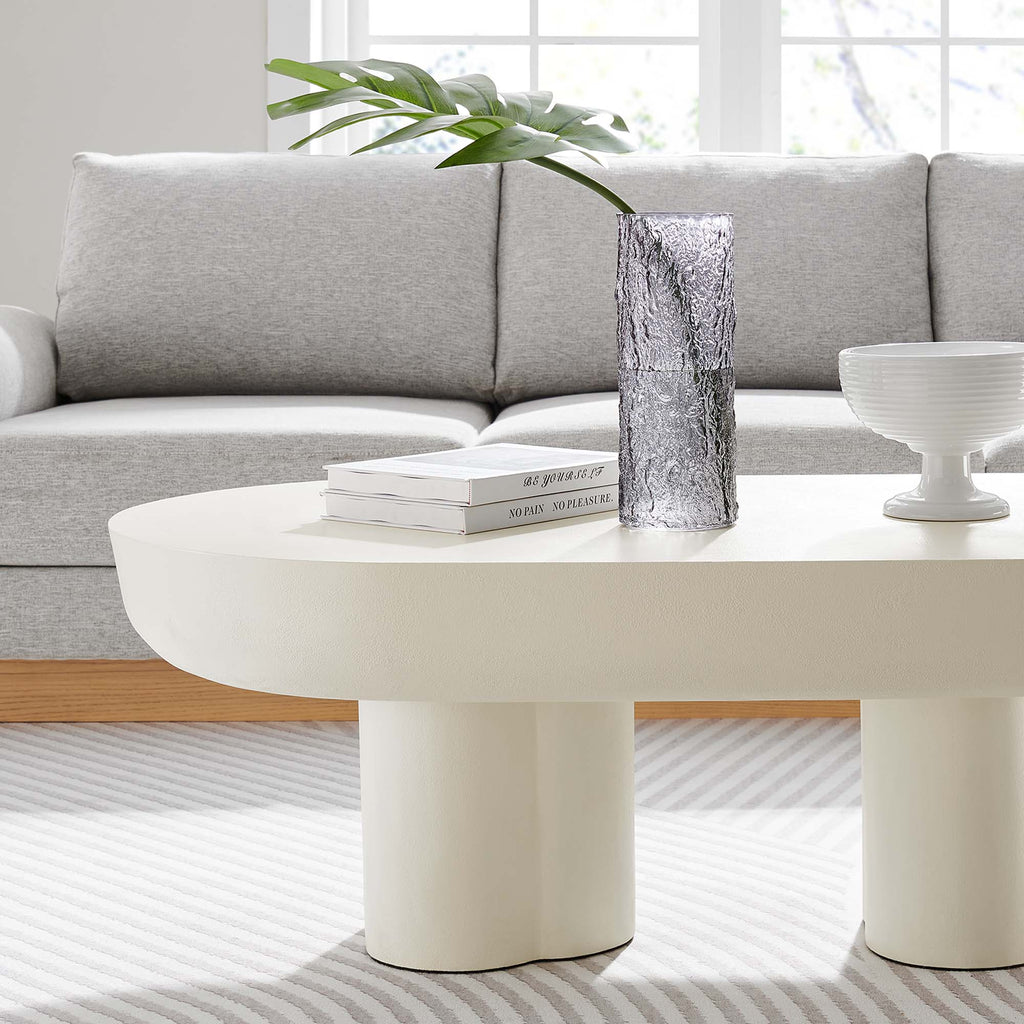 Caspian Oval Concrete Coffee Table – Modway