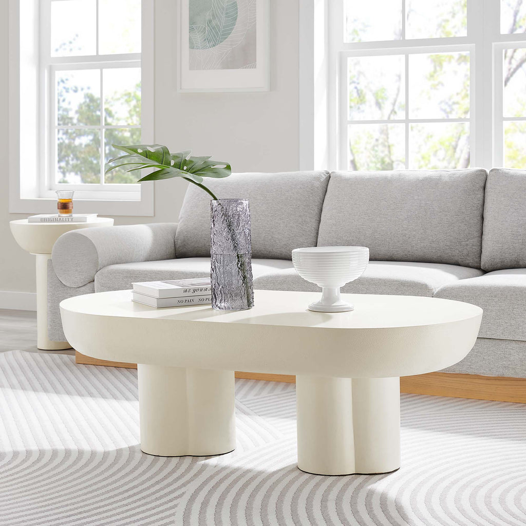 Caspian Oval Concrete Coffee Table – Modway