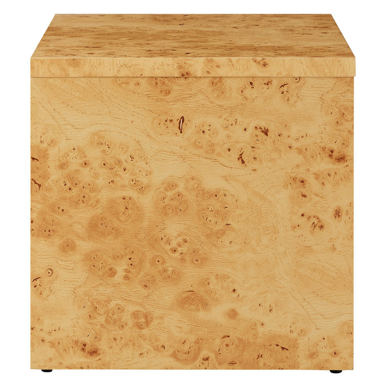 Hudson  1-Drawer Burl Wood  Nightstand