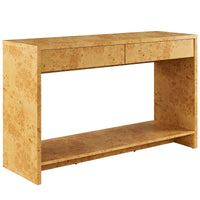 Hudson  2-Drawer Burl Wood  Console Table