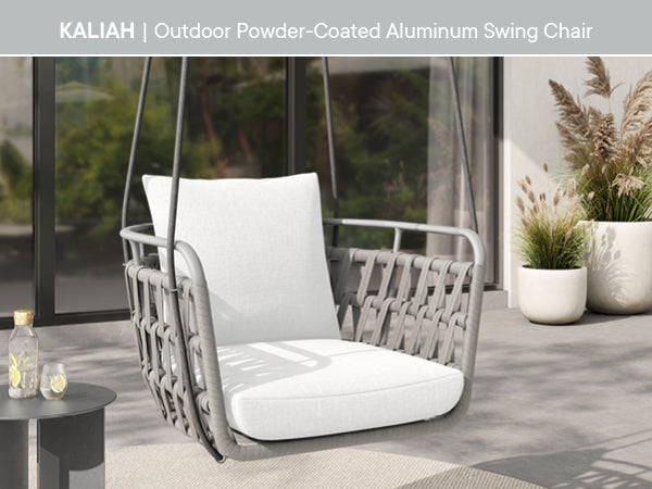 Kaliah Outdoor Patio Aluminum Swing Chair