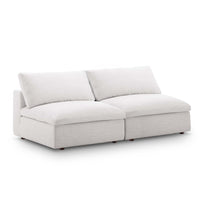 Commix Down Filled Overstuffed 2-Piece Armless Sectional Loveseat