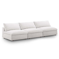 Commix Down Filled Overstuffed 3-Piece Armless Sectional Sofa