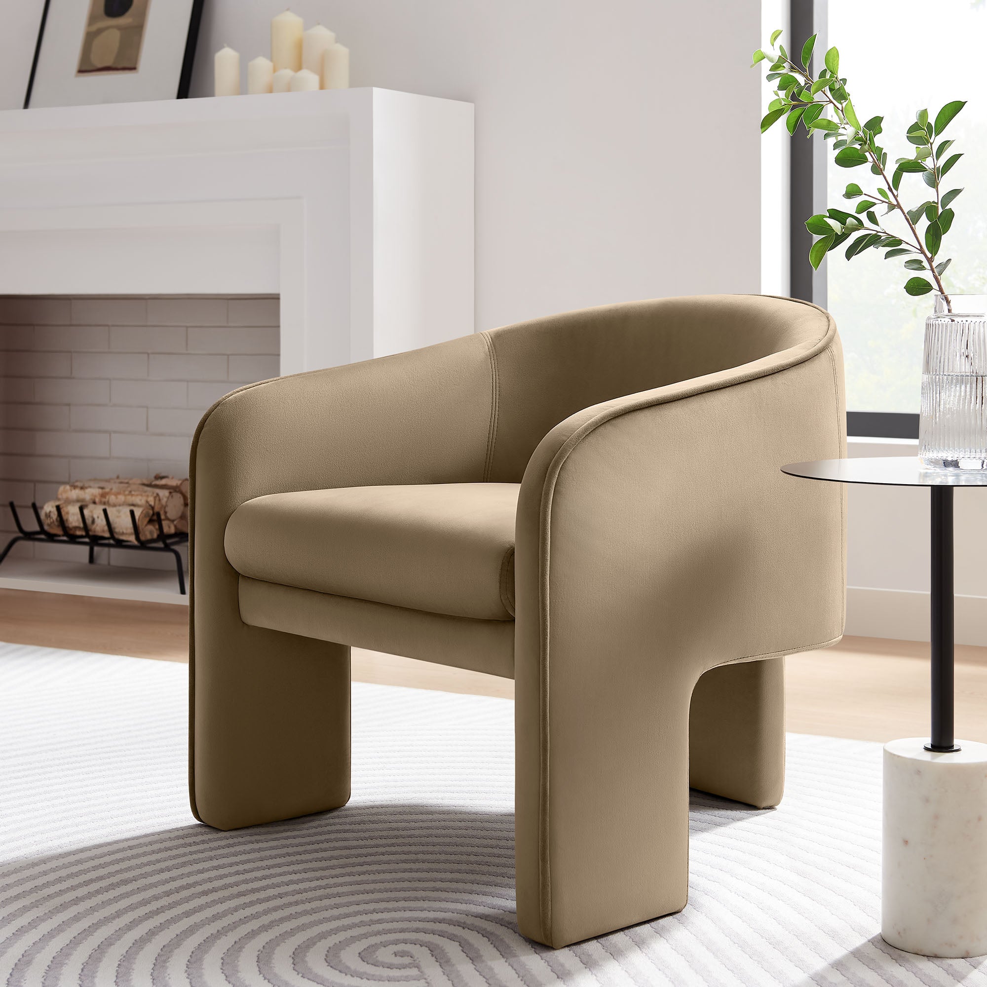 Greer Performance Velvet Upholstered Accent Armchair – Modway