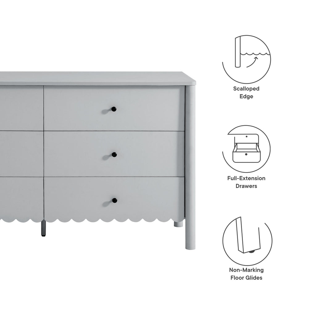 Emmeline Scalloped 6-Drawer Dresser – Modway