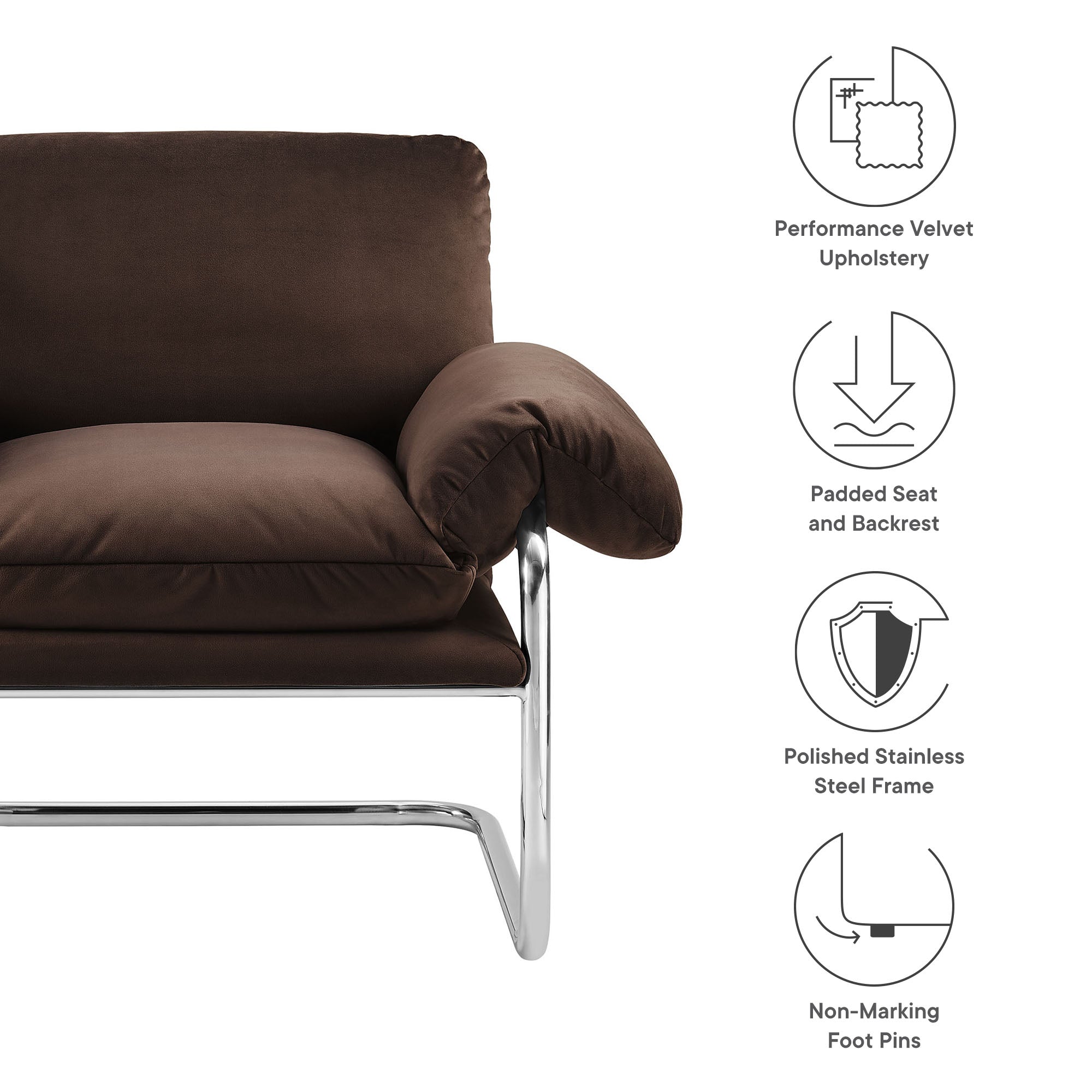 Ansel Performance Velvet Accent Chair – Modway