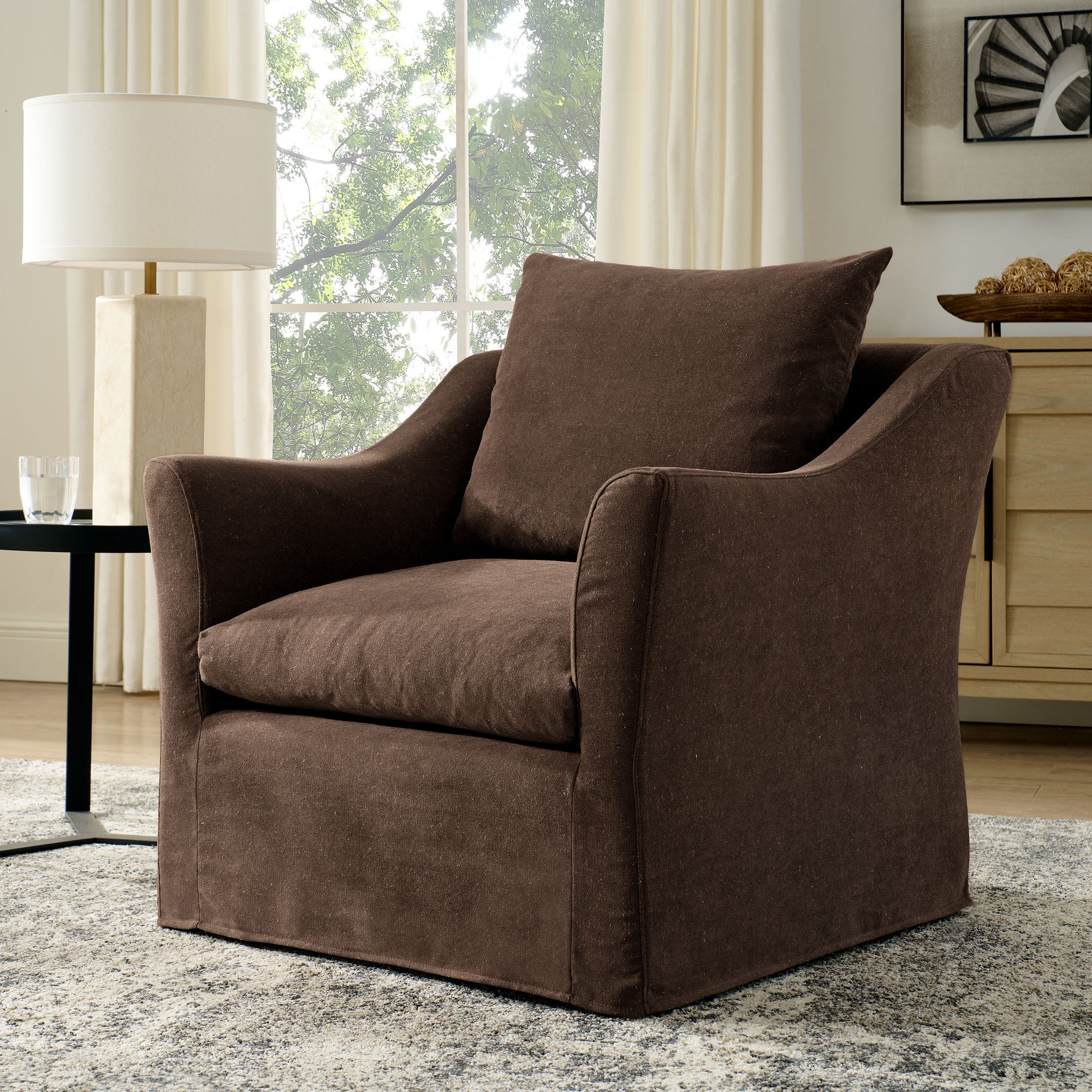Somerset Slipcovered Linen Blend Armchair – Modway