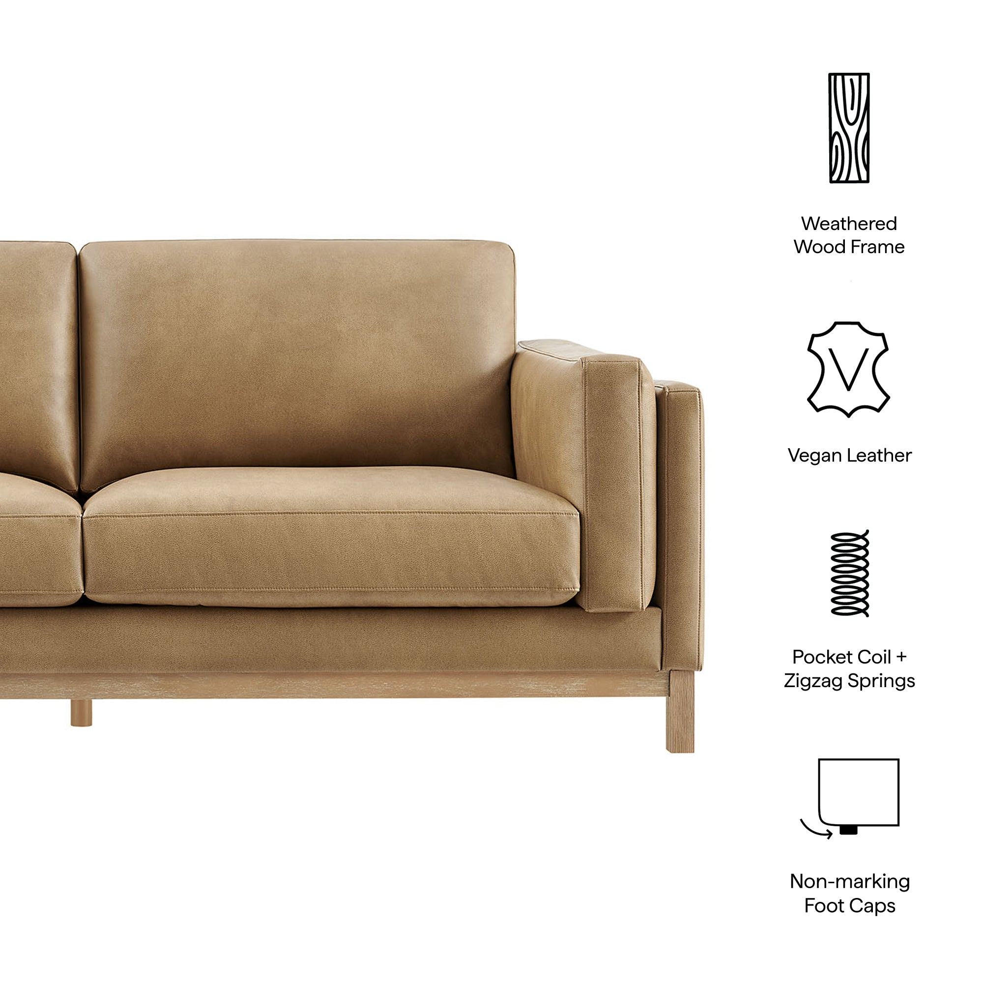 Roscoe 81 inch Vegan Leather Sofa – Modway