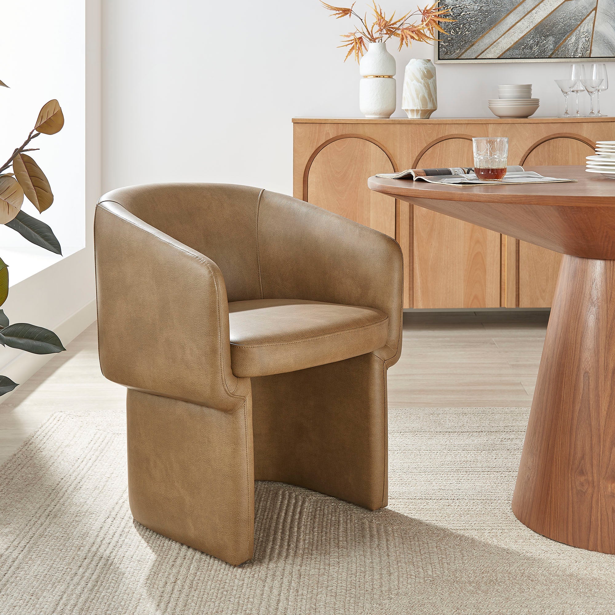 Verity Barrel Back Vegan Leather Dining Chair – Modway