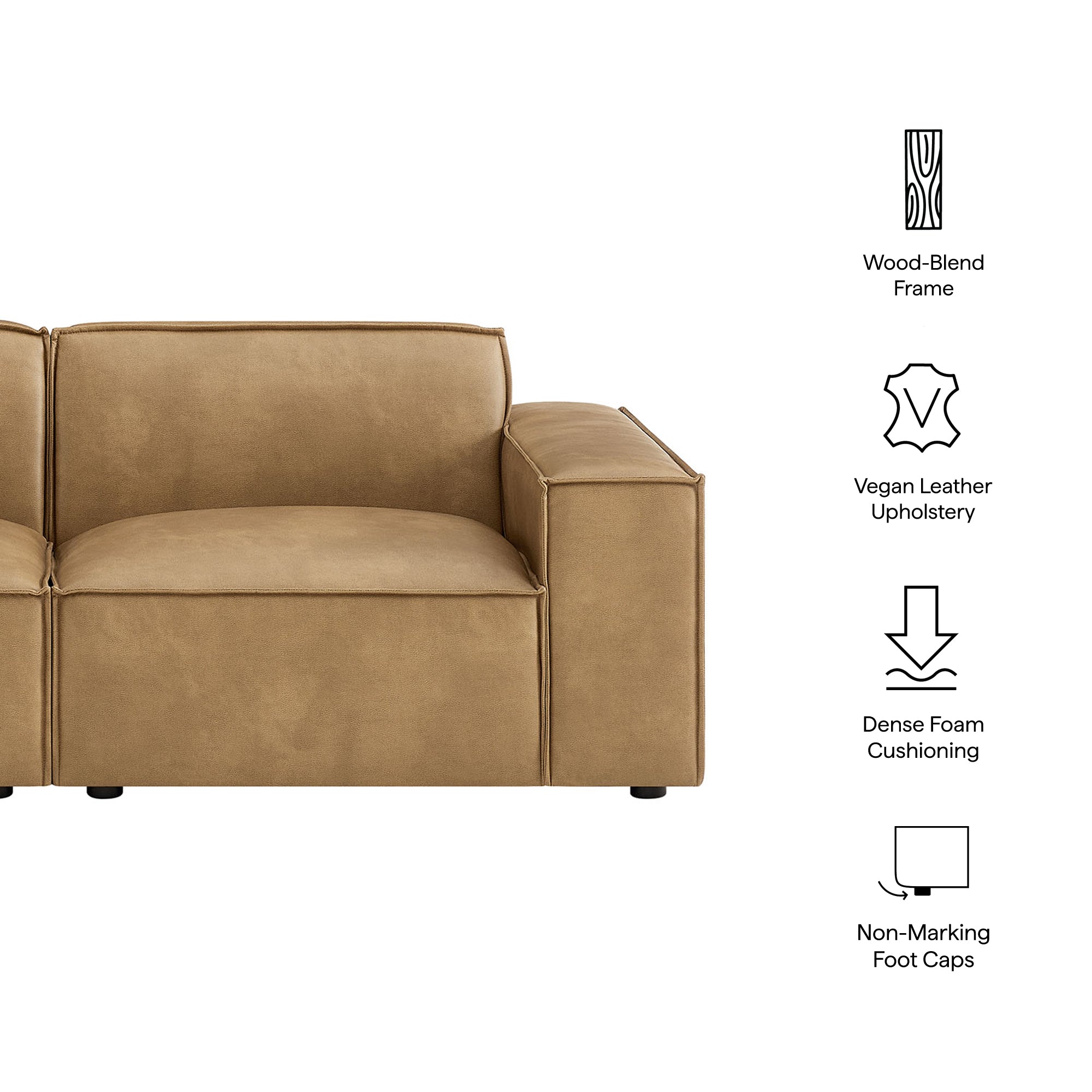 Restore 2-Piece Vegan Leather Modular Loveseat – Modway