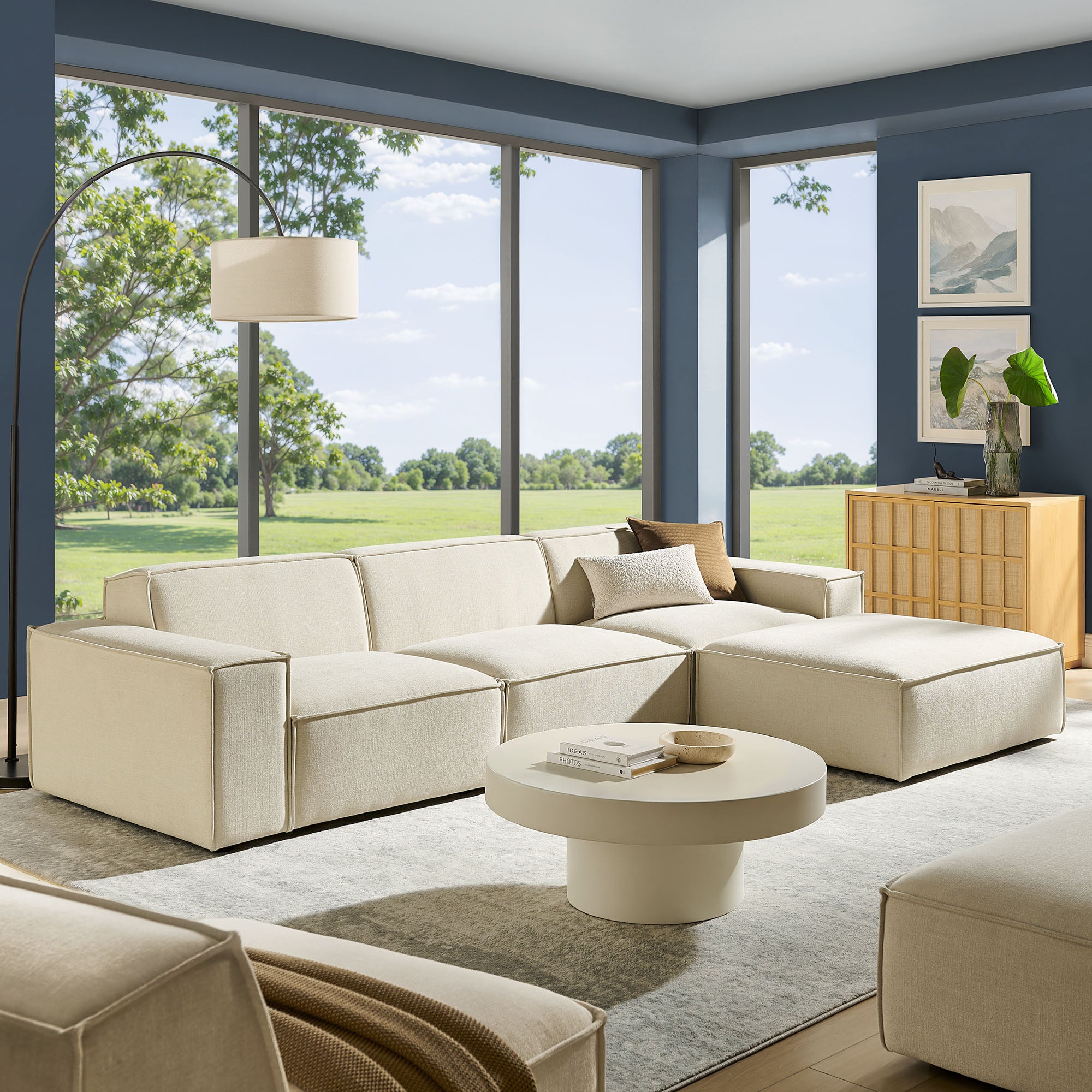 Restore 4-Piece Performance Fabric Upholstered Modular Sofa Set