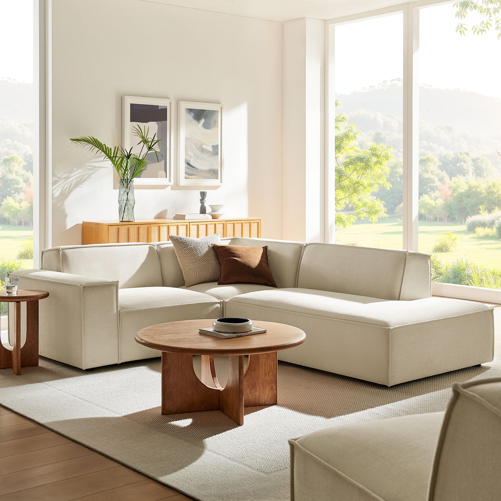Restore 3-Piece Performance Fabric Upholstered Modular L-Shaped