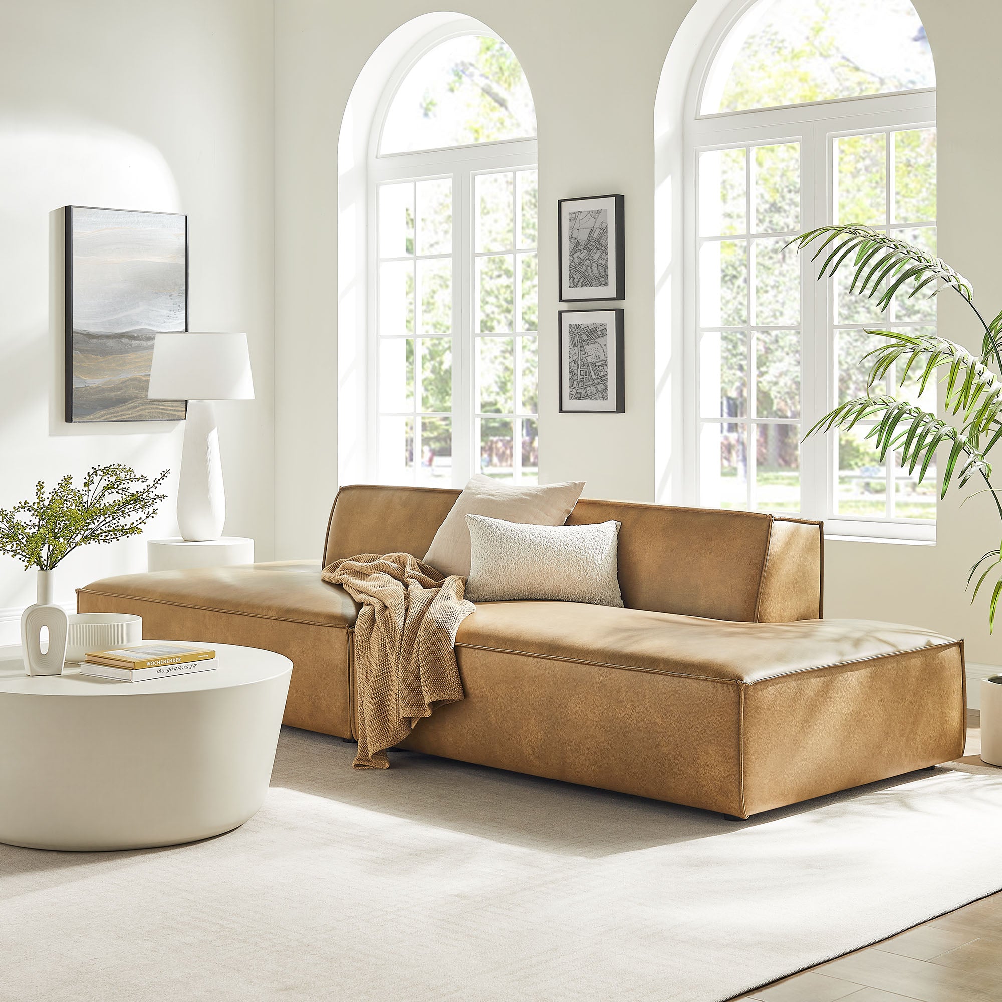 Restore 2-Piece Vegan Leather Modular Loveseat – Modway