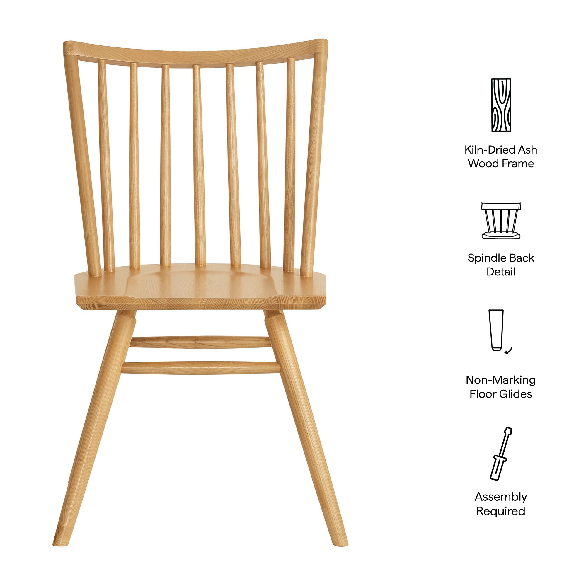 Alvar Spindle Back Dining Side Chairs Set of 2 – Modway