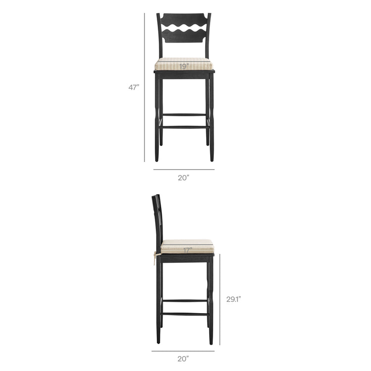 Black Oatmeal Stripe