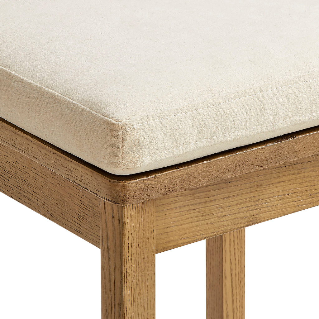 Jax Oak Wood Bar Stool With Wavy Razor Back and Cushion – Modway