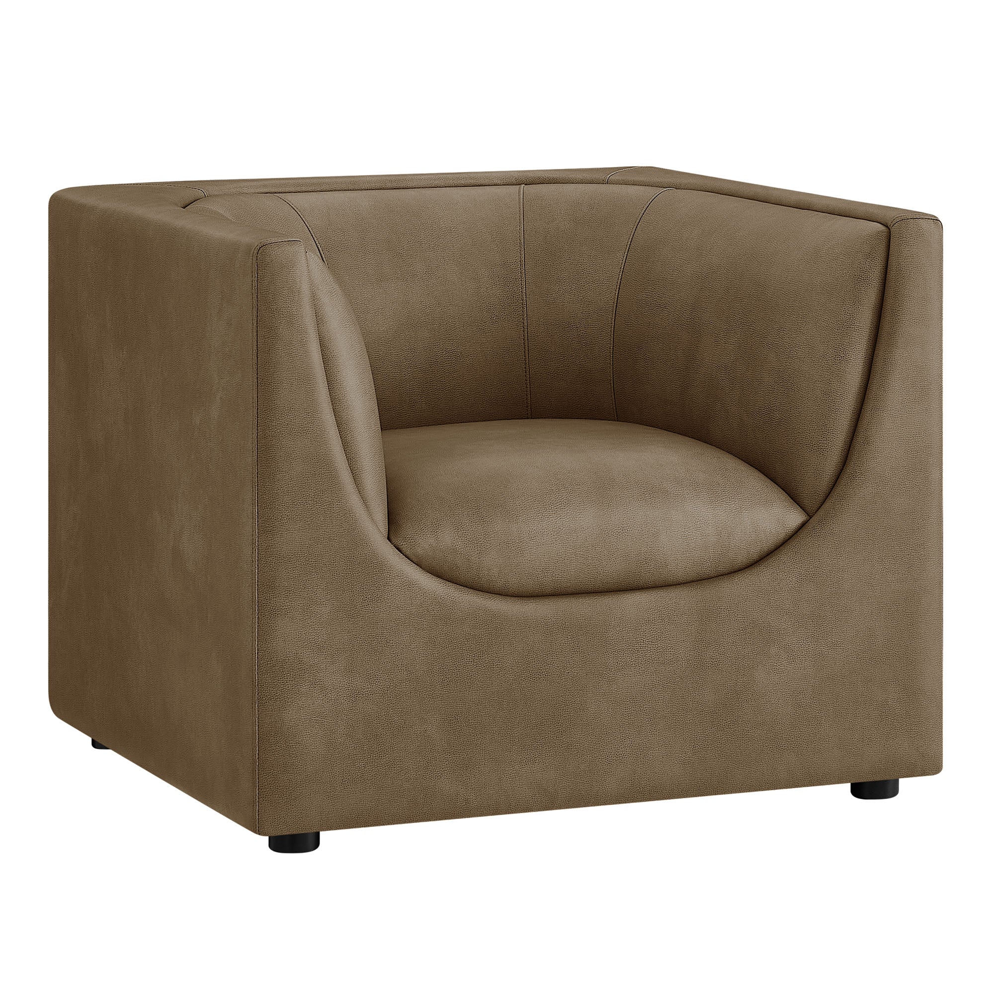 Hilda Curved Back Vegan Leather Armchair – Modway