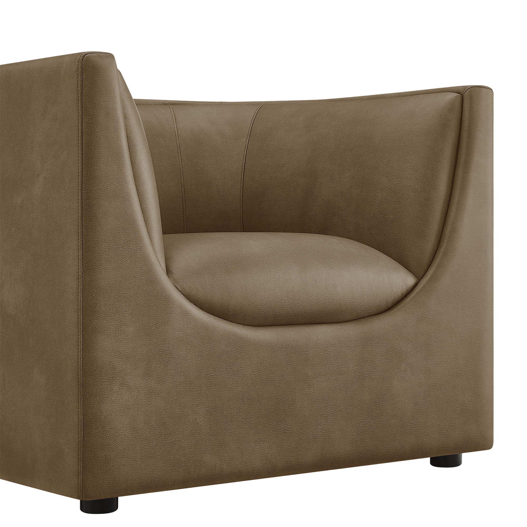 Hilda Curved Back Vegan Leather Armchair – Modway