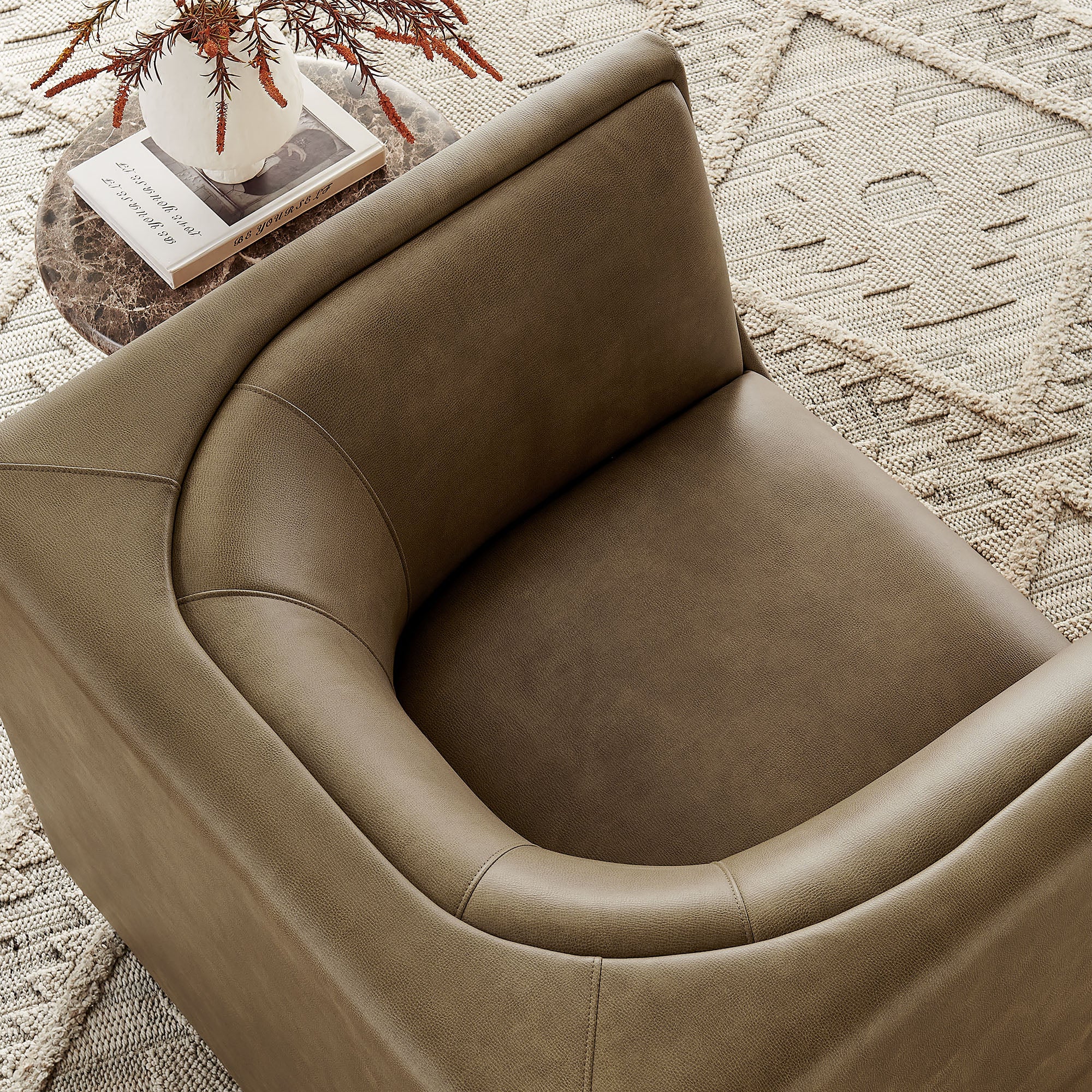 Hilda Curved Back Vegan Leather Armchair – Modway