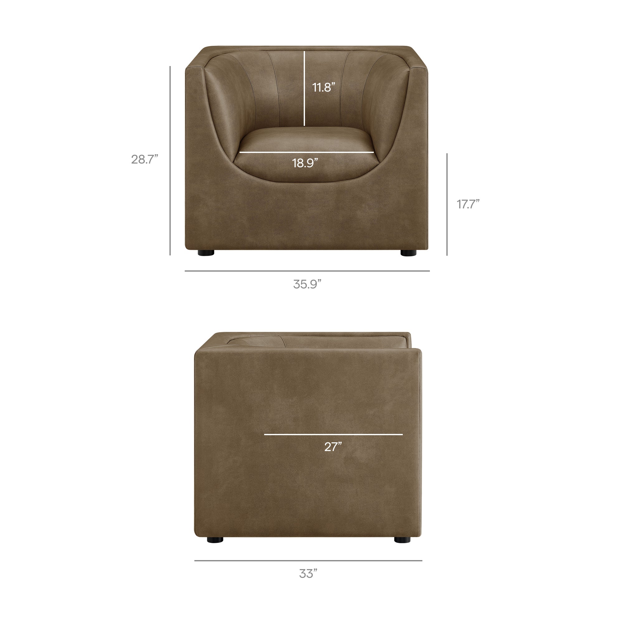 Hilda Curved Back Vegan Leather Armchair – Modway
