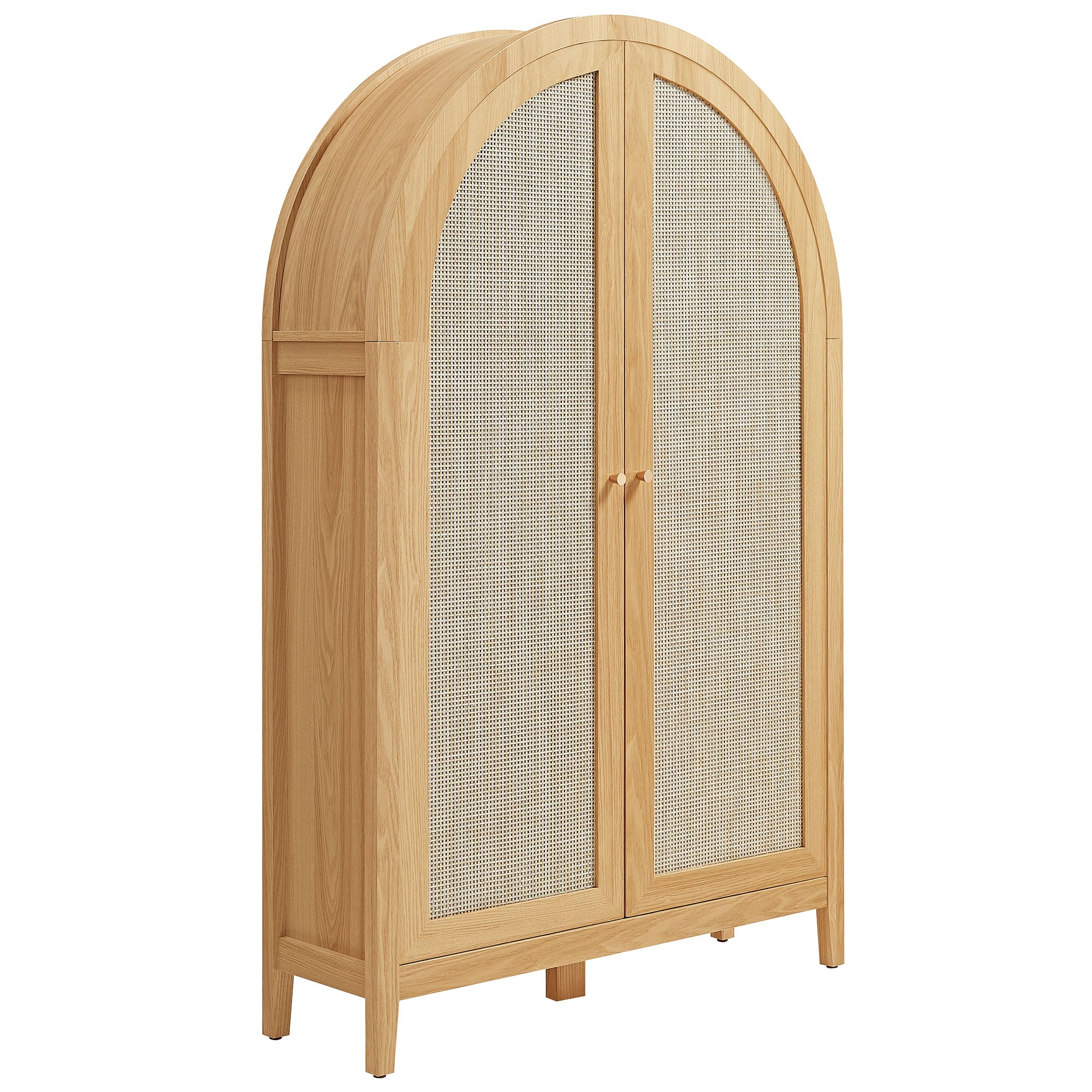 Calista 63 Inch Arched Storage Cabinet With Folding Desk – Modway